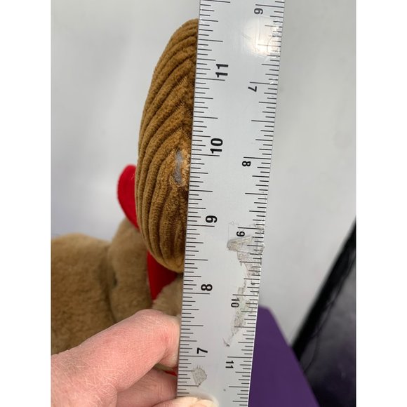 Commonwealth Holiday Moose, 1991 Christmas Tree Decorated Sweater Red Cap Cordur - Picture 11 of 14